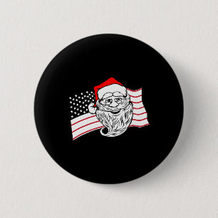 Patriottische Kerstman VS Amerikaanse Vlag Amerika Ronde Button 5,7 Cm