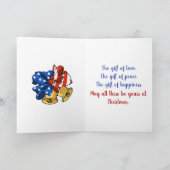 Patriottische Kerstmis Feestdagen Kaart (Binnen)