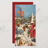  patriottische kerststad feestdagenkaart (Voorkant / Achterkant)