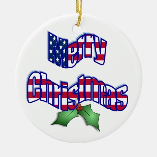 Patriottische kerstversiering keramisch ornament (Voorkant)