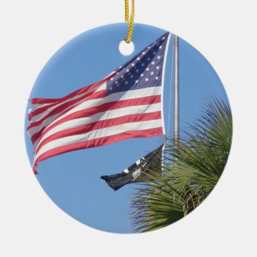 Patriottische kerstversiering keramisch ornament (Voorkant)