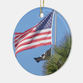 Patriottische kerstversiering keramisch ornament (Links)