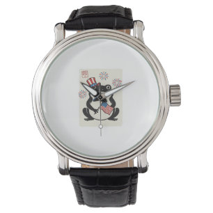 Patriottische Kikker Vintage Gravure Vector Kunst_ Horloge