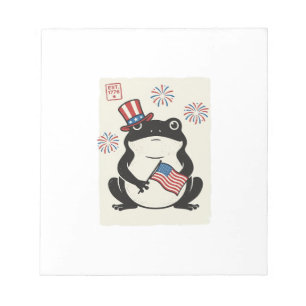 Patriottische Kikker Vintage Gravure Vector Kunst_ Notitieblok