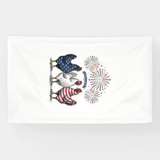 Patriottische Kip Trio Vintage Gravure Vector Af Spandoek