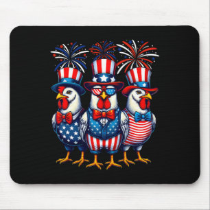 Patriottische Kip USA Vlag Kip Liefhebber 4e van J Muismat