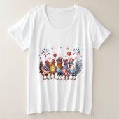 Patriottische kippen grote maat t-shirt (Design voorkant)