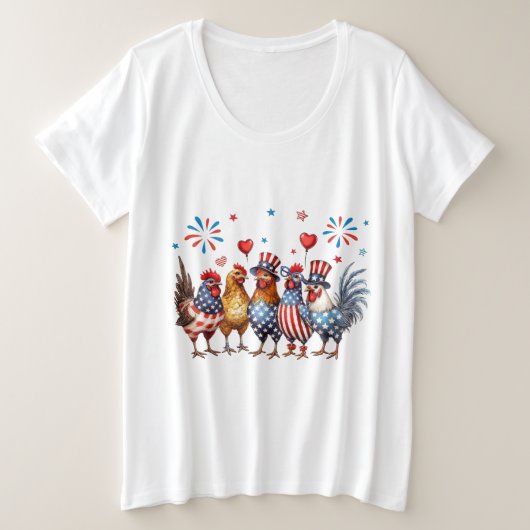 Patriottische kippen grote maat t-shirt (Design voorkant)