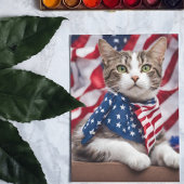 Patriottische Kitty: Een Viering Van Vrijheid Feestdagen Kaart