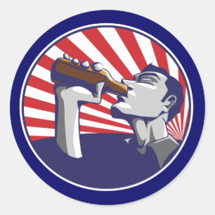 Patriottische kleuren bier drinken sticker