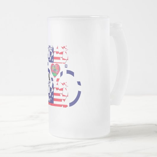Patriottische kleuren Home Drinkware Barware Frost Matglas Bierpul (Voorkant rechts)