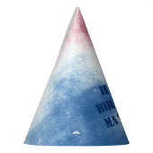 Patriottische kleurstof rode blauwblauwe partij feesthoedjes (Links)