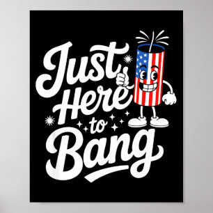 Patriottische knalvuurwerk Amerikaanse vlag grappi Poster