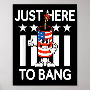 Patriottische knalvuurwerk Amerikaanse vlag voor 4 Poster
