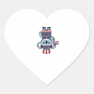 Patriottische Koala Vector Vintage T-shirt Ontwerp Hart Sticker