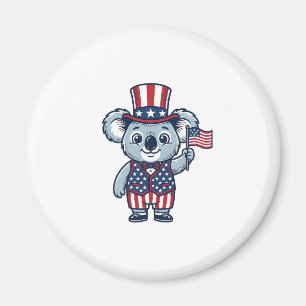 Patriottische Koala Vector Vintage T-shirt Ontwerp Magneet