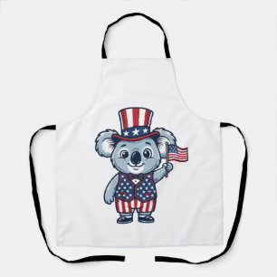 Patriottische Koala Vector Vintage T-shirt Ontwerp Schort