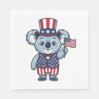 Patriottische Koala Vector Vintage T-shirt Ontwerp Servet