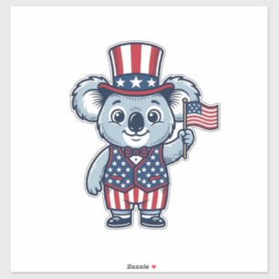 Patriottische Koala Vector Vintage T-shirt Ontwerp Sticker