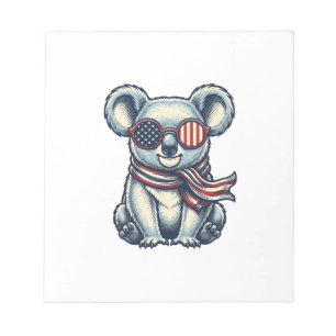 Patriottische Koala Vintage Gravure Shirt Ontwerp_ Notitieblok