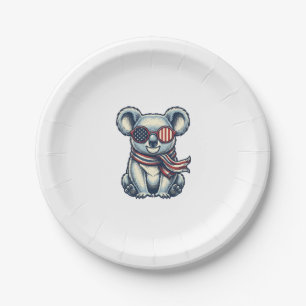Patriottische Koala Vintage Gravure Shirt Ontwerp_ Papieren Bordje