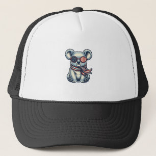 Patriottische Koala Vintage Gravure Shirt Ontwerp_ Trucker Pet