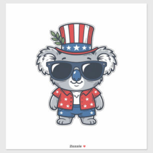 Patriottische Koala Vintage Stijl Vector Kunst_1 Sticker