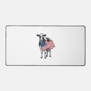 Patriottische Koe Amerikaanse Vlag Vintage Gravure Bureaumat