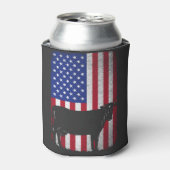 Patriottische Koe Farmer Boerderij VS Amerikaanse  Blikjeskoeler (Blikje Voorkant)