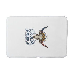 Patriottische Koe God Zegen Amerika Vintage T-shir Badmat