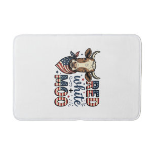 Patriottische Koe Rood Wit Moo 4 juli Shirt Desi Badmat