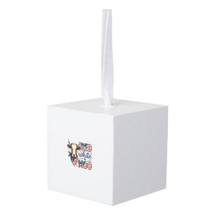 Patriottische Koe Rood Wit Moo 4 juli Shirt Desi Kubus Ornament