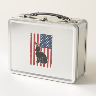 Patriottische Konijn Amerikaanse Vlag Vintage Grav