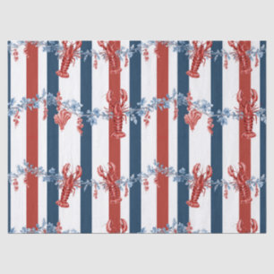 Patriottische Kreeft Rood Wit Blauwe Sterren (4) Tissuepapier