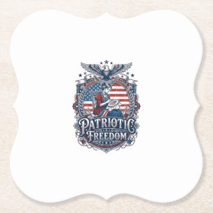 Patriottische Kruissteek Vector Grafische T-shirt_ Kartonnen Onderzetters