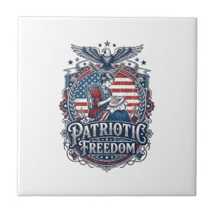 Patriottische Kruissteek Vector Grafische T-shirt_ Tegeltje