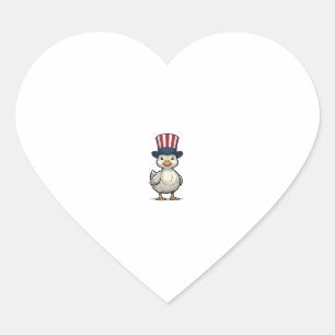 Patriottische Kuiken Vintage 4 juli T-shirt Ontwer Hart Sticker