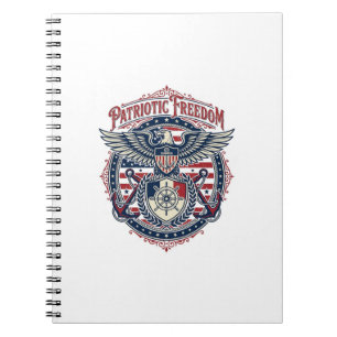 Patriottische Kust Preppy Vector Grafische T-shirt Notitieboek