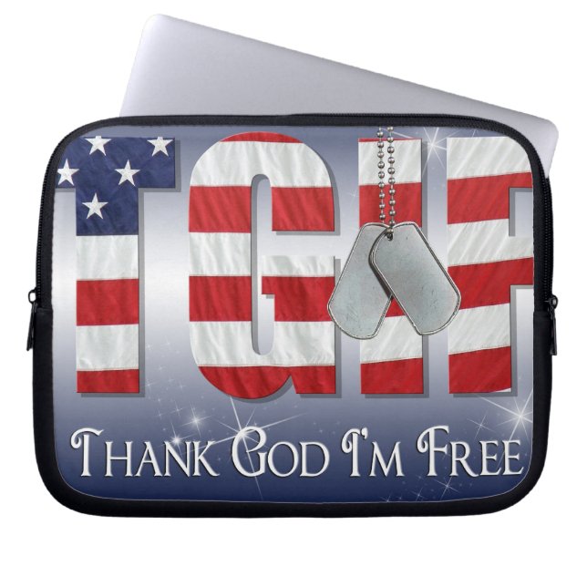 Patriottische Labels Laptop Sleeve (Voorkant)