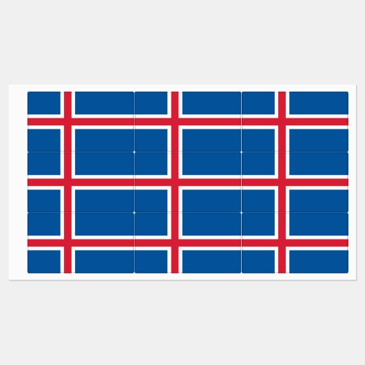 Patriottische labels met de vlag van IJsland (Vel)