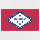Patriottische labels met vlag van Arkansas State, (Design 2)