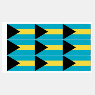 Patriottische labels met vlag van Bahama's