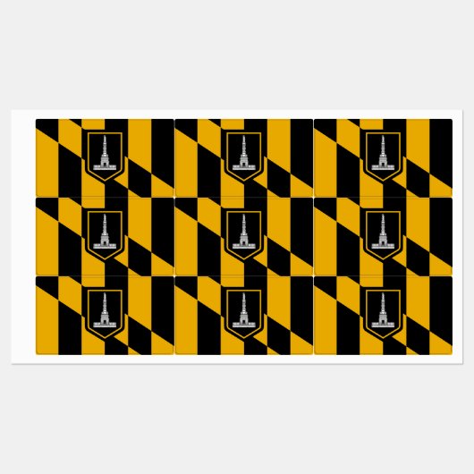Patriottische labels met vlag van Baltimore City (Vel)