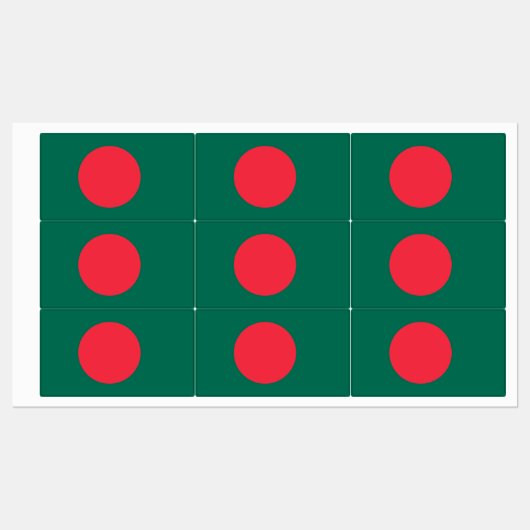 Patriottische labels met vlag van Bangladesh (Vel)