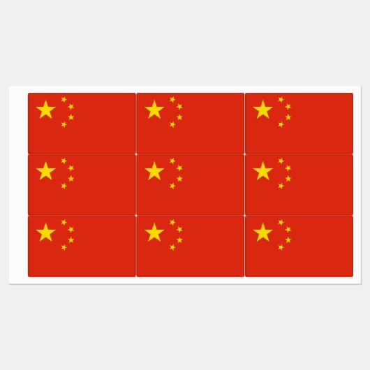 Patriottische labels met vlag van China (Vel)