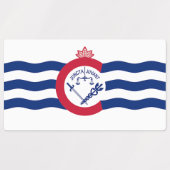 Patriottische labels met vlag van Cincinnati City (Design 1)