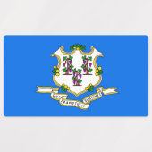 Patriottische labels met vlag van Connecticut Stat (Design 2)