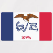 Patriottische labels met vlag van de staat Iowa (Design 1)