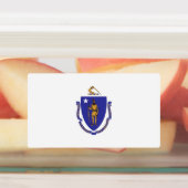 Patriottische labels met vlag van de staat Massach (Aangebracht)