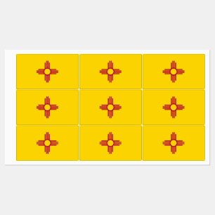 Patriottische labels met vlag van de staat New Mex